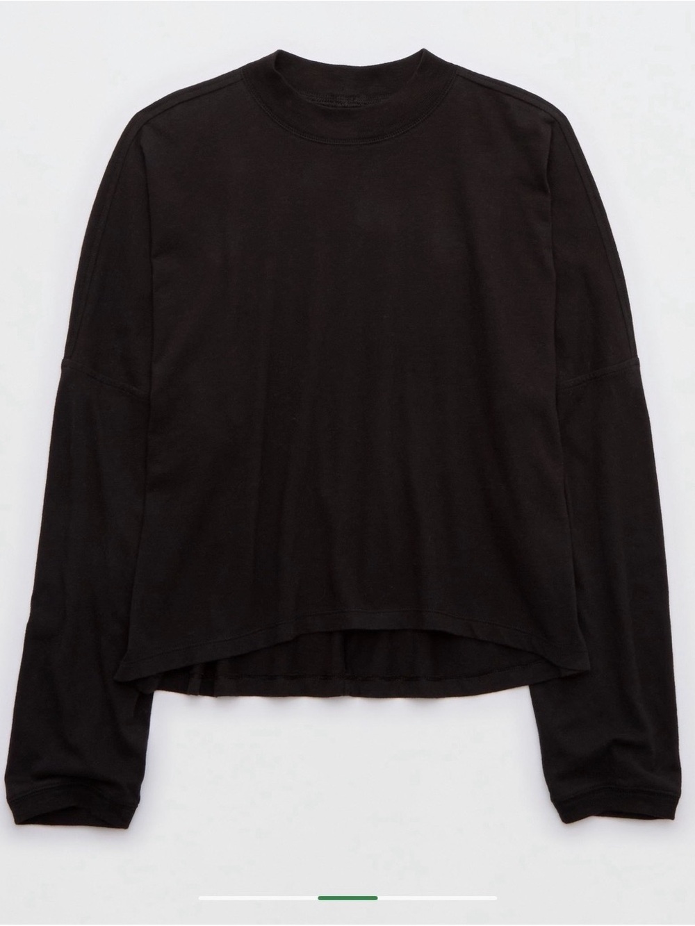 Aerie Women’s Cozy Long Sleeve Mockneck Striped T-Shirt Color True Black Sz XXS